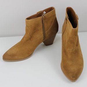 Genuine 1976 Target Western Boot Light Brown Suede Ankle Zip Bootie Size 9